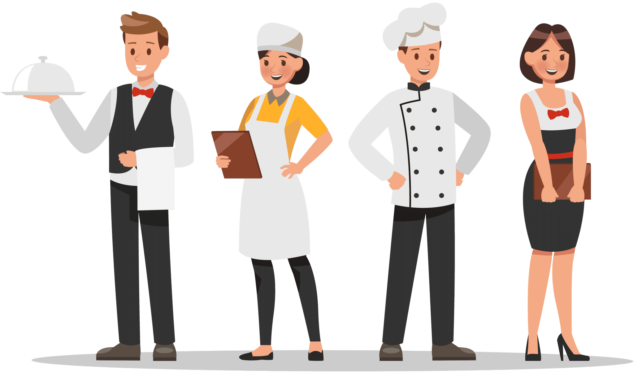 Equipe d'un restaurant, illustration